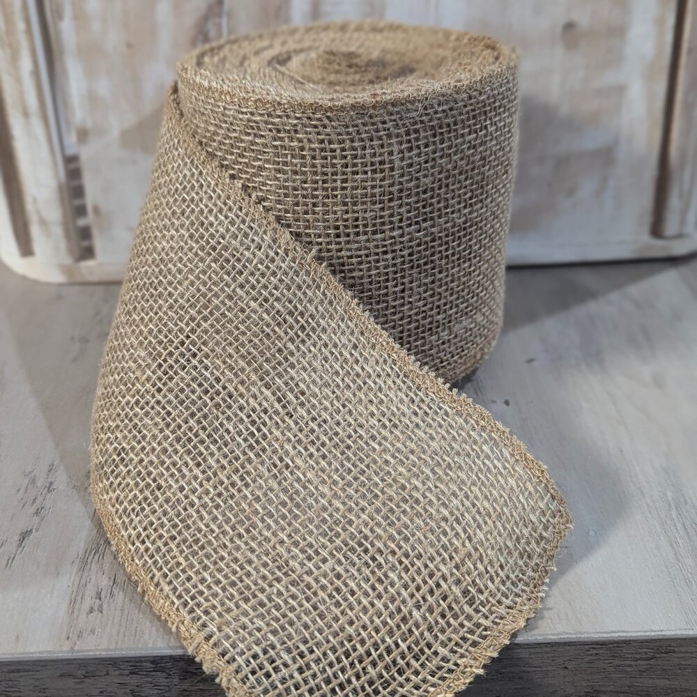 4" X 50 yd Natural Burlap Premium Quality Wedding Party favor décor jute ribbon